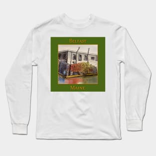 Lobster traps sitting on the dock in Belfast Maine Long Sleeve T-Shirt